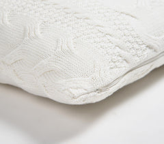 Knitted Cotton Ivory-Beige Cushion Cover