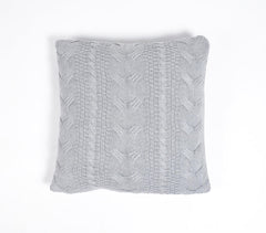 Knitted Cotton Beige Cushion Cover