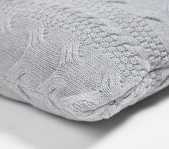 Knitted Cotton Beige Cushion Cover