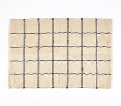 Handwoven Minimalist Check Jute Rug