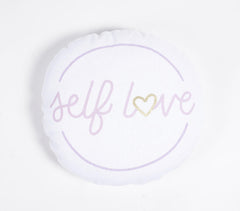 Printed Cotton Typographic Round Cushion Cover