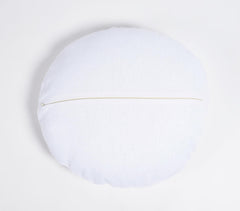 Printed Cotton Typographic Round Cushion Cover