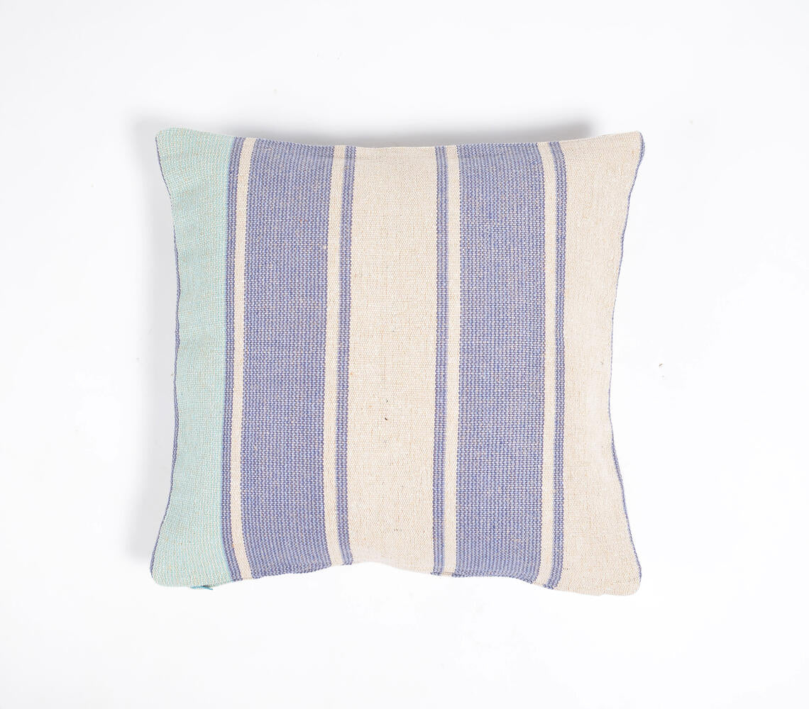 Yarn-Dyed Cotton Striped Blue Cushion Cover