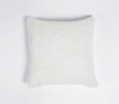 Handwoven Cotton Furry Cushion Cover