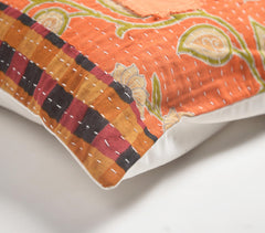 Dream Big' Patchwork Kantha Embroidered Cushion Cover