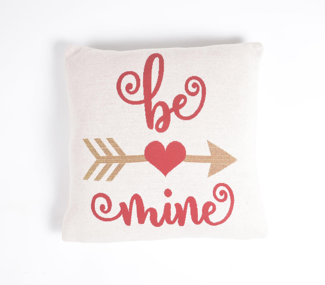 Hand Knitted 'Be Mine' Cushion Cover