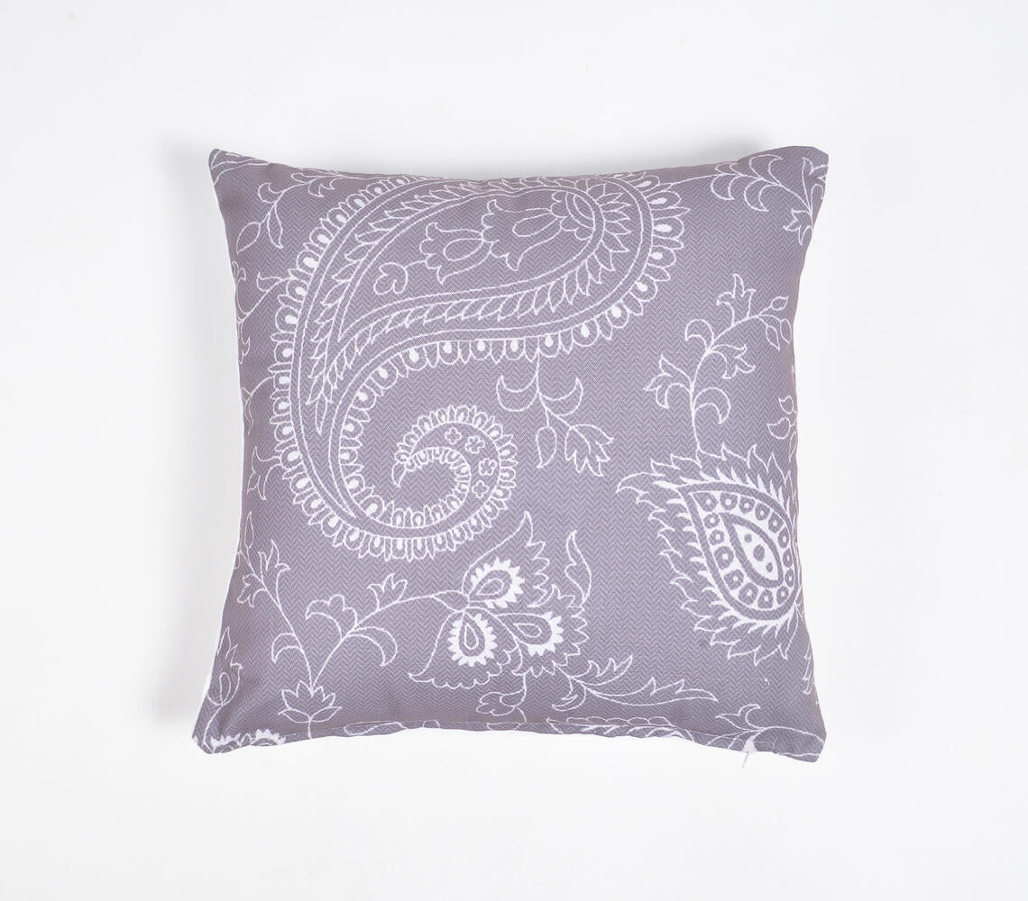 Digital Printed Cotton Chevron-Paisley Cushion Cover