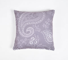 Digital Printed Cotton Chevron-Paisley Cushion Cover