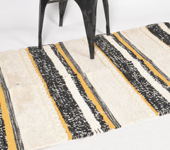 Handwoven Cotton & Wool Honeybee Rug