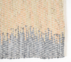 Handwoven Leather & Cotton Chevron Durry