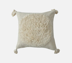 Tufted Cotton Round Pattern Cushion Cover