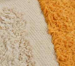 Tufted Cotton Yellow Arrow Cushion Cover