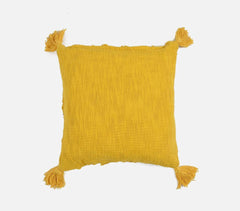 Tufted Cotton Yellow Triangle Cushion Cover