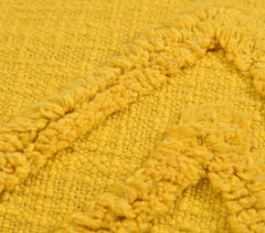 Tufted Cotton Yellow Triangle Cushion Cover