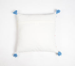 Embroidered Abstract Doodles Cotton Tasseled Cushion Cover