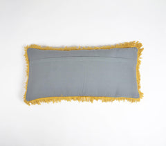 Embroidered Cotton Fringed Lumbar Cushion Cover