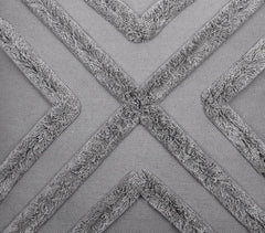 Woven Grey Cotton Shaggy Cushion Cover
