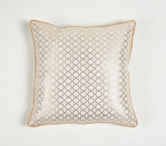Handwoven Silk & Cotton Damask Cushion Cover
