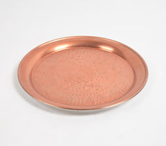 Floral Bronze-Toned Round Charger Plate