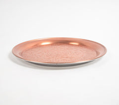 Floral Bronze-Toned Round Charger Plate