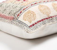 Block Printed Cotton Floral Cushion Cover