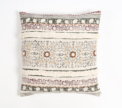 Block Printed Cotton Floral Maximal Cushion Cover