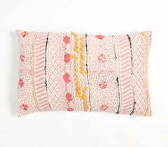 Block Printed Cotton Maximal Lumbar Cushion Cover