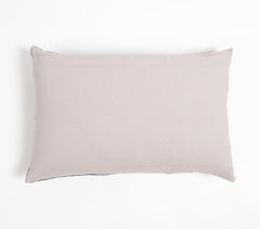 Hand Stitched Velvet & Leather Colorblock Lumbar Cushion Cover