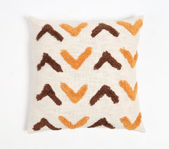 Arrow Tufted Cotton Cushion Cover