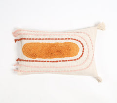 Hand Tufted Cotton Tasseled Lumbar Cushion Cover