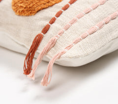 Hand Tufted Cotton Tasseled Lumbar Cushion Cover