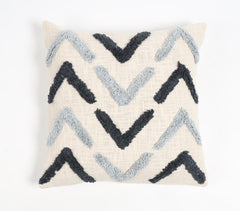 Arrow Tufted Grayscale Cotton Cushion Cover