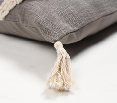 Geometric Tufted Monochrome Tasseled Cushion Cover