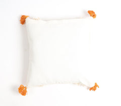 Hand Tufted Cotton Solid Tasseled Cushion Cover