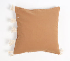 Handwoven Cotton White Braided-Waves Cushion Cover