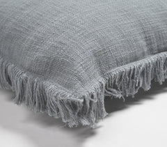 Solid Fringed Lumbar Cotton Cushion Cover