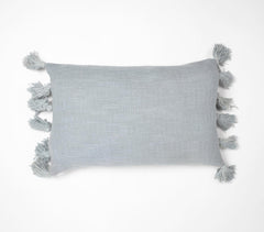 Boho Muted Tasselled Lumbar Cushion Cover
