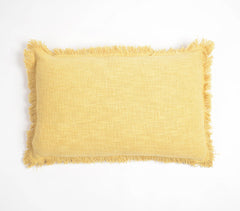 Solid Fringed Lumbar Cotton Cushion Cover(3)
