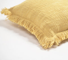 Solid Fringed Lumbar Cotton Cushion Cover(3)
