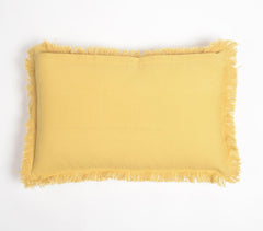 Solid Fringed Lumbar Cotton Cushion Cover(3)