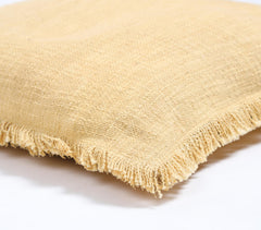 Solid Fringed Cotton Cushion Cover