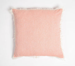 Solid Fringed Chambray Weave Cushion Cover(1)