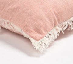 Solid Fringed Chambray Weave Cushion Cover(1)