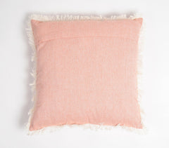Solid Fringed Chambray Weave Cushion Cover(1)
