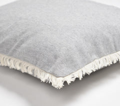 Solid Fringed Chambray Weave Cushion Cover(2)