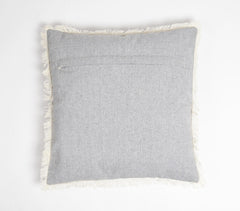 Solid Fringed Chambray Weave Cushion Cover(2)