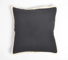 Solid Fringed Chambray Weave Cushion Cover(3)