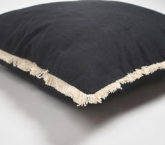 Solid Fringed Chambray Weave Cushion Cover(3)