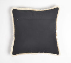 Solid Fringed Chambray Weave Cushion Cover(3)