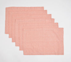 Solid Yarn-Dyed Chambray Weave Placemats With Hem Stitch (set of 6)
